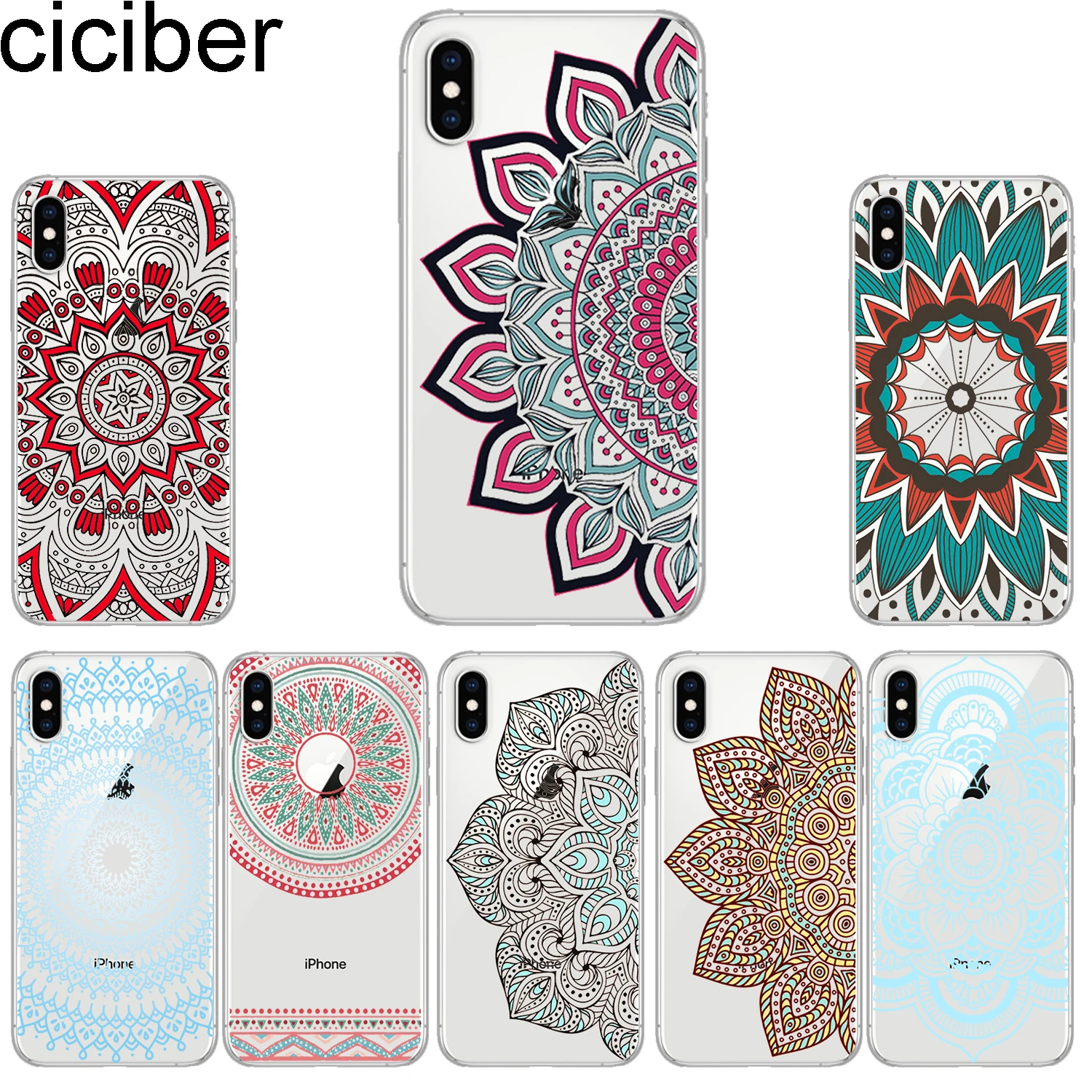 Ciciber чехол для телефона iPhone 11 Pro Max 8 7 6 6s Plus SE 5S мягкий TPU X Xs XR XS Мандала Пейсли |