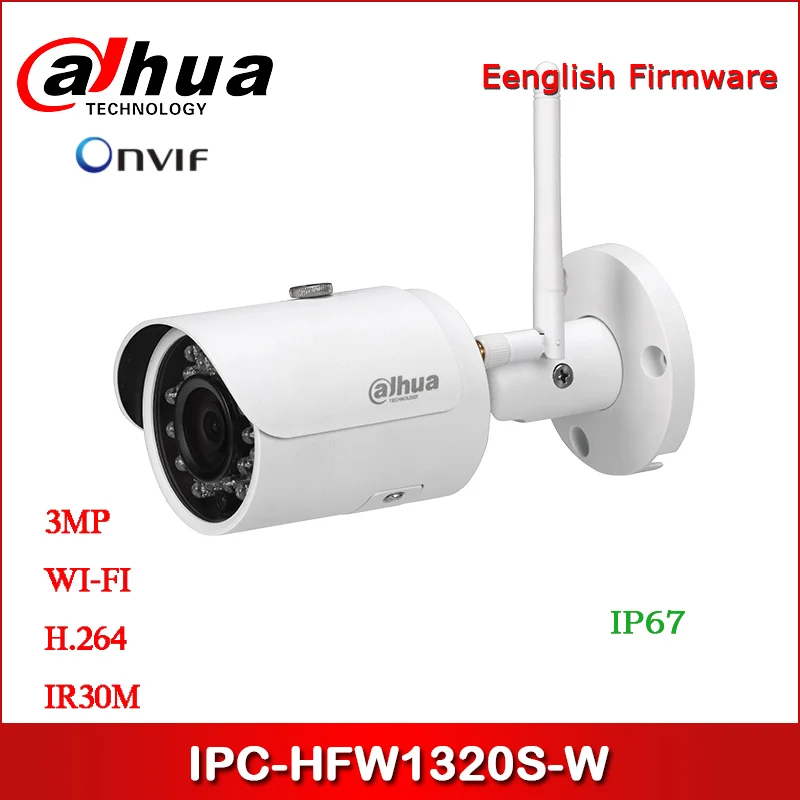 Dahua IP камера 3MP IPC-HFW1320S-W Камера Безопасности ИК Мини-пуля WiFi сетевая камера такая же производительность как и IPC-HFW2325S-W