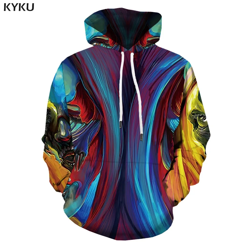 KYKU Brand Skull Sweatshirts men Animal Sweatshirt Printed Cartoon 3d Printed War Hoodie Print Harajuku Hoody Anime