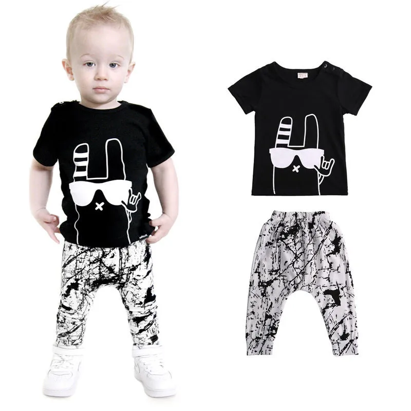 Одежда для маленьких мальчиков летние комплекты детской одежды футболка+ штаны, комплект одежды, одежда с принтом граффити костюмы для новорожденных
