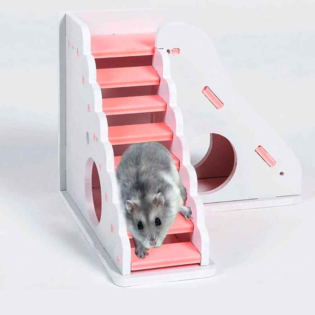 Маленькие животные Хомяк Мыши белка деревянная лестница играть игрушка гнездо