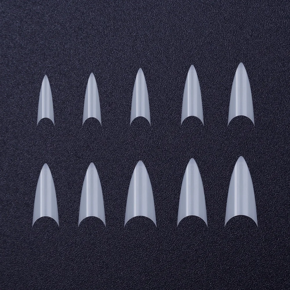 500 шт натуральный цвет акриловый УФ гель французские острые накладные Типсы для маникюра DIY художественные салонные поддельные наклейки искусственные ногти