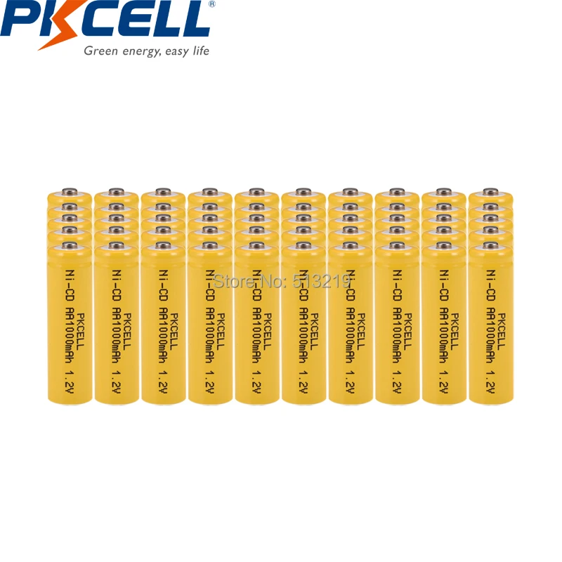 

50Pcs Solar Light battery 1.2V nicd battery AA 1000mAh Rechargeable Batteries Button Top Garden Solar NiCd Light for Toy mouse