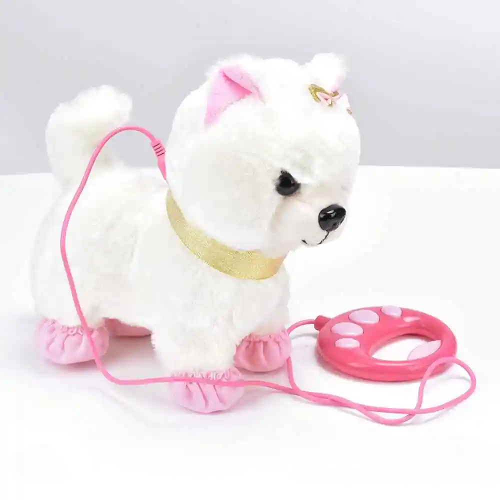toy dog on leash