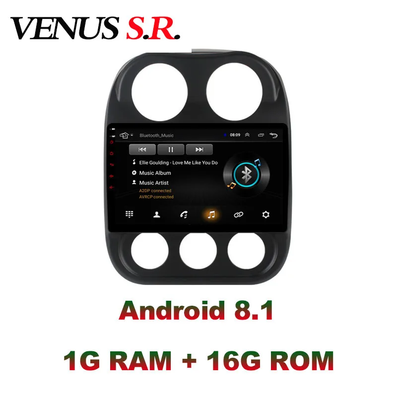 VenusSR Android 8.1 Car DVD Player GPS Navigation Multimedia For JEEP Compass Patriot Radio 2009- car stereo wifi