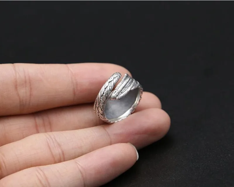 Новое персонализированное кольцо с крыльями орла, Стерлинговое Серебро 925 пробы для мужчин или женщин, обручальное кольцо, модное ювелирное изделие GR12
