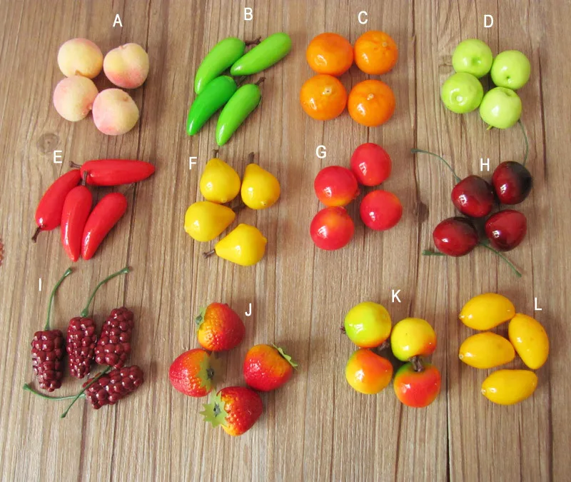 Buy 100pcs/lot simulation model mini fruits vegetables
