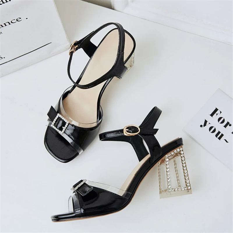 MSSTOR Crystal Transparent Heels Elegant Peep Toe Buckle Summer Strap Sandals Mixed Color Yellow Sandals High Heels Sandals MSSTOR Crystal Transparent Heels Elegant Peep Toe Buckle Summer Strap Sandals Mixed Color Yellow Sandals High Heels Sandals