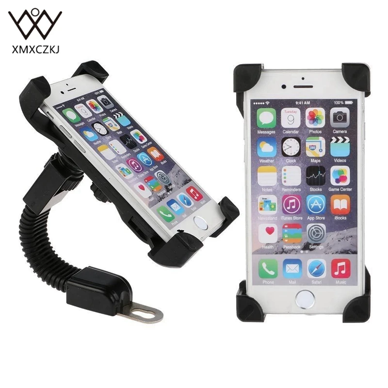  XMXCZKJ Motorcycle Phone Holder 360 Rotate Motorcycle Mobile Phone Mount Holder Handlebar Stand For