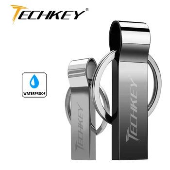 

Newest Usb Flash Drive 32GB 16GB 8GB 4GB 2.0 Pen Drive Pendrive Waterproof Metal Silver With Key Ring U Disk Memory Stick