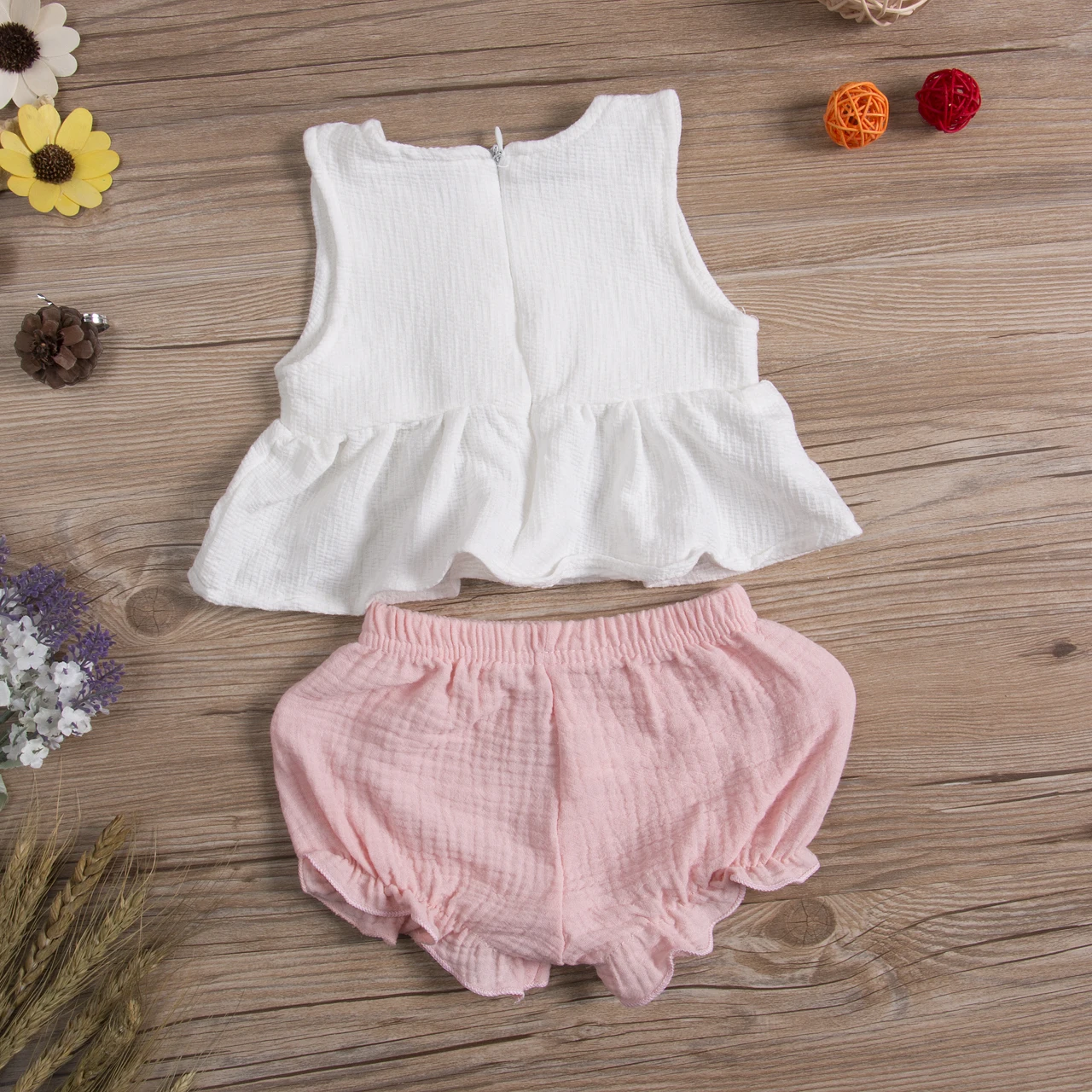 Детская одежда для малышей Одежда для девочек хлопковая одежда футболка без рукавов платье с топом+ розовый Шорты для женщин Брюки для девочек хлопок верхняя одежда из двух предметов комплект