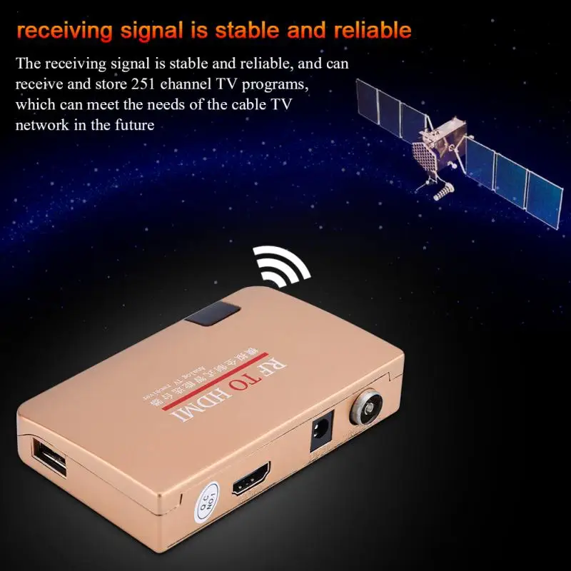 Преобразователь RF в HDMI универсальный адаптер для аналогового ТВ приемника пульт