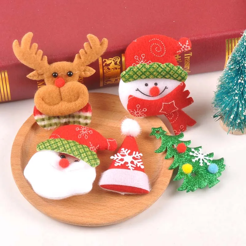 

5pcs/lot mixed Polyester Felt Christmas tree/Snowflake Patch Applique Scrapbooking Craft Sticker Non-woven Patch DIY CP2325