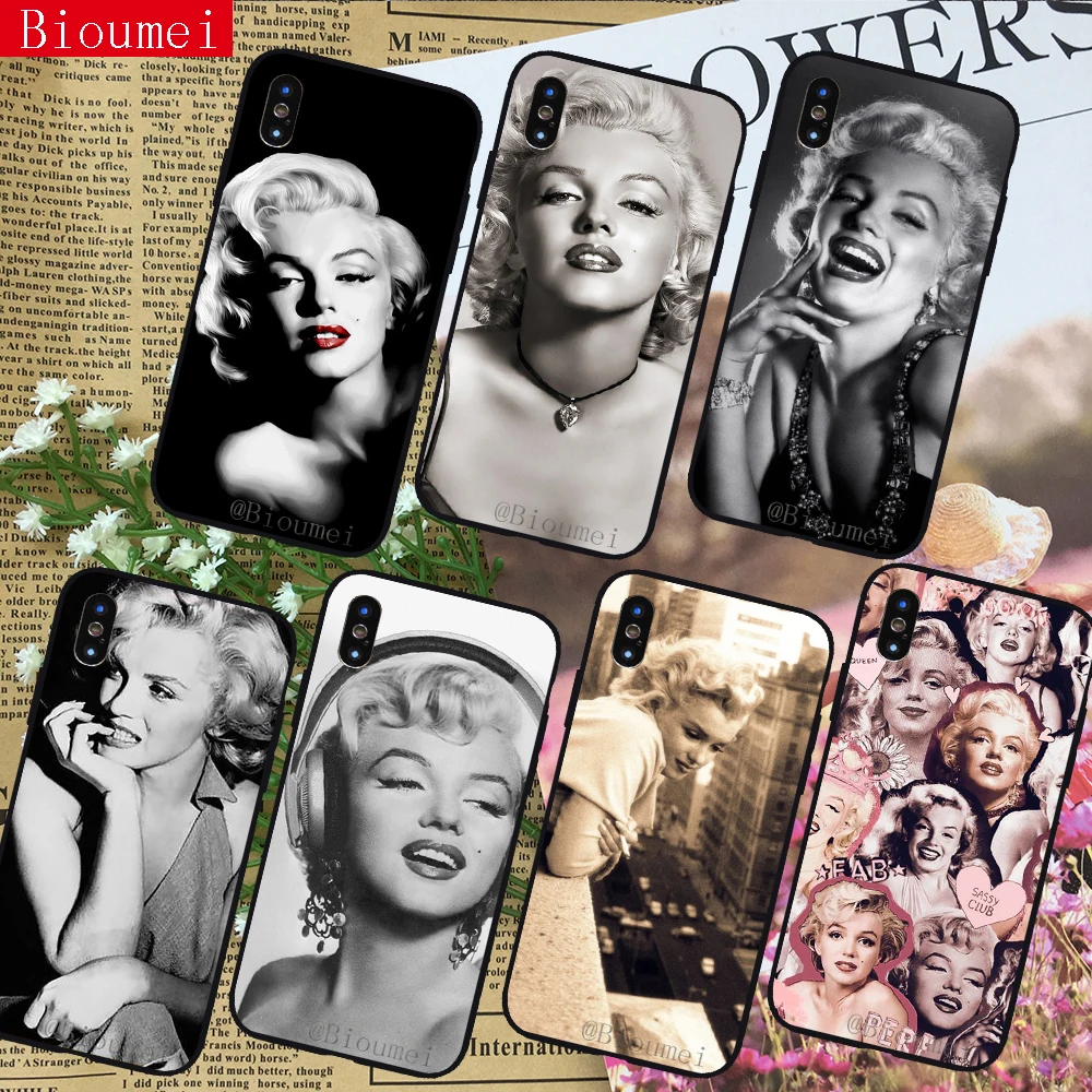 

Bioumei Marilyn Monroe Soft TPU Case for iphone XR XS XS Max Cover Coque for iphone 7 8 5 5S 6 6S Plus X 33