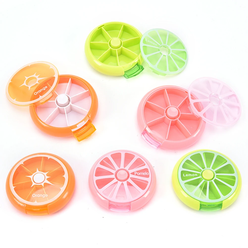 Portable Round 7-Day Rotating Medicine Pill Cases Tablet Dispenser Storage Container Box Outdoor Travel 3 Colors