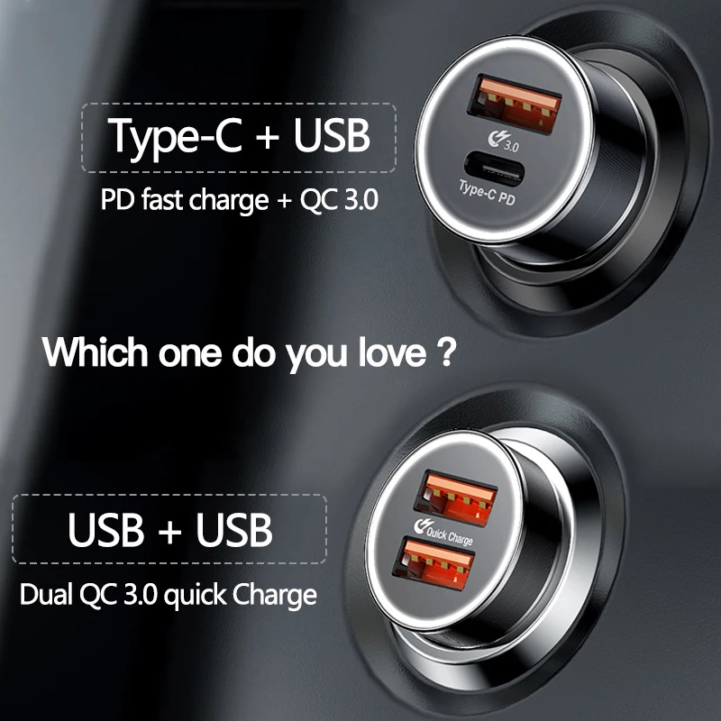 Baseus 36 W المزدوج USB تهمة سريع QC 3.0 سيارة شاحن آيفون USB نوع-C PD سريع شاحن الهاتف المحمول سريعة شاحن سيارة-شاحن