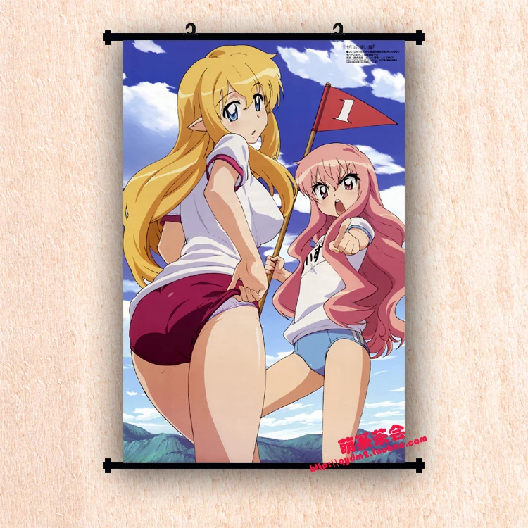 Японское аниме Zero no Tsukaima знакомые с Louise & Tabitha домашний декор настенные прокрутки