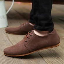 Best-Pop Nice New Men Shoes Spring&Autumn Fashional Casual Faux Suede Soft Lace Up Loafers Flat Shoes Plus Size 28-65