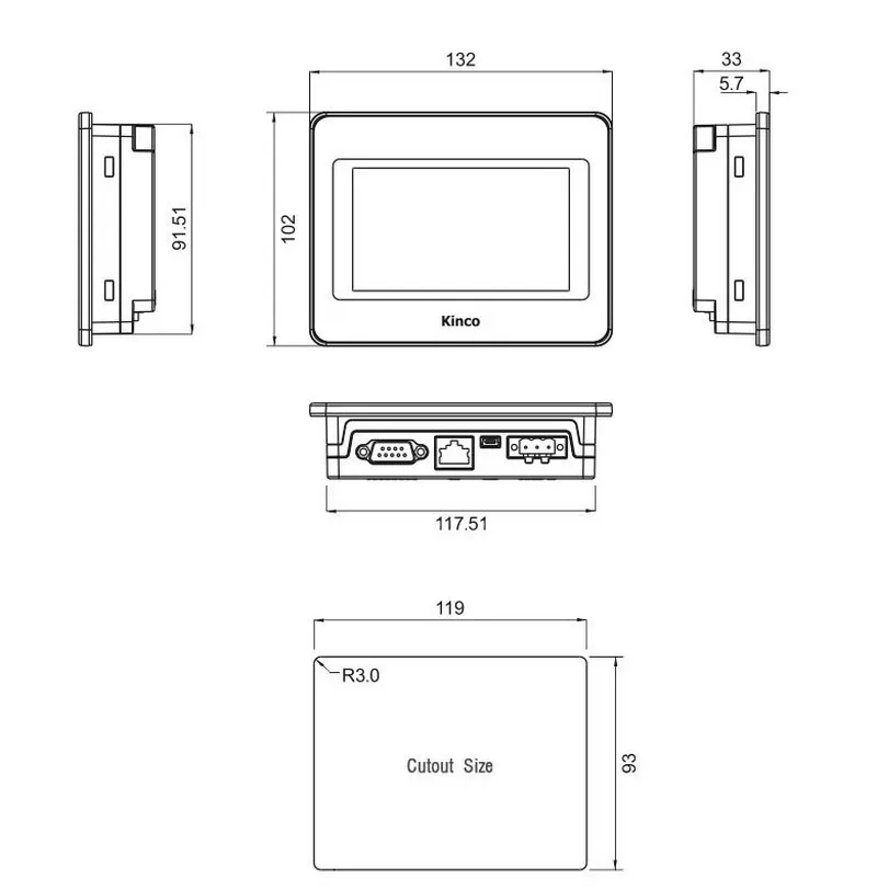 Kinco MT4230T MT4230TE HMI Сенсорный экран 4,3 дюймов 480*272 Ethernet 1 USB хост интерфейс человека машины Newcarve