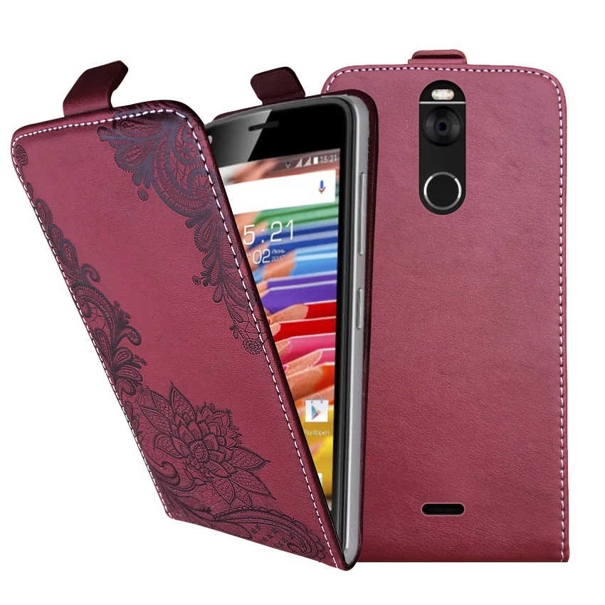 Кожаный чехол книжка для Телефона Fly Selfie 1 FS520|case for fly|case forphone bag |