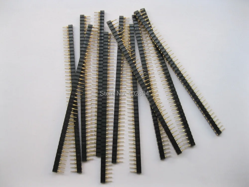 

25 pcs Gold Plated 2.54mm 1x40 40pin L7.43mm Pin Header Male Single Row Strip