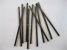 25 pcs Banhado A Ouro 2.54mm L7.43mm Pin Header 1x40 40pin Homem Solteiro Row Faixa
