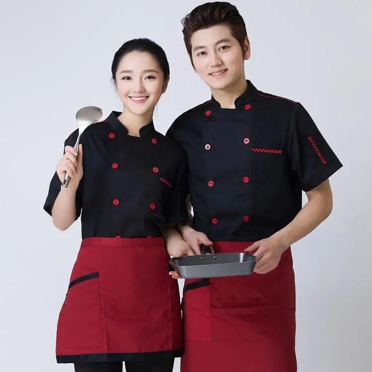 2018 Summer Short Sleeve Chef Coat Women&men Cooks Wear Hotel Discount