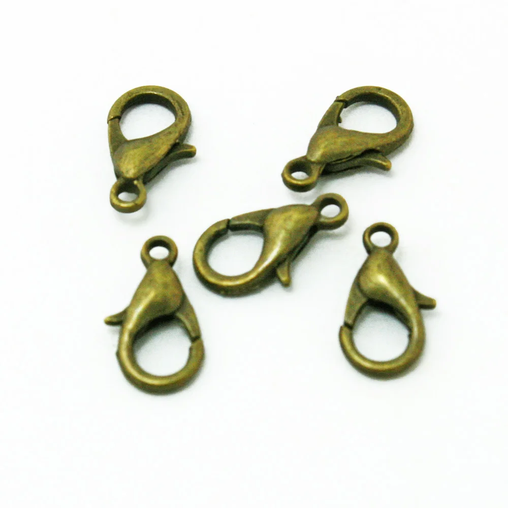 

Новое поступление, 12 шт./Лот, застежка для ювелирных изделий с античным бронзовым покрытием лобстер, 12 мм для изготовления ювелирных изделий