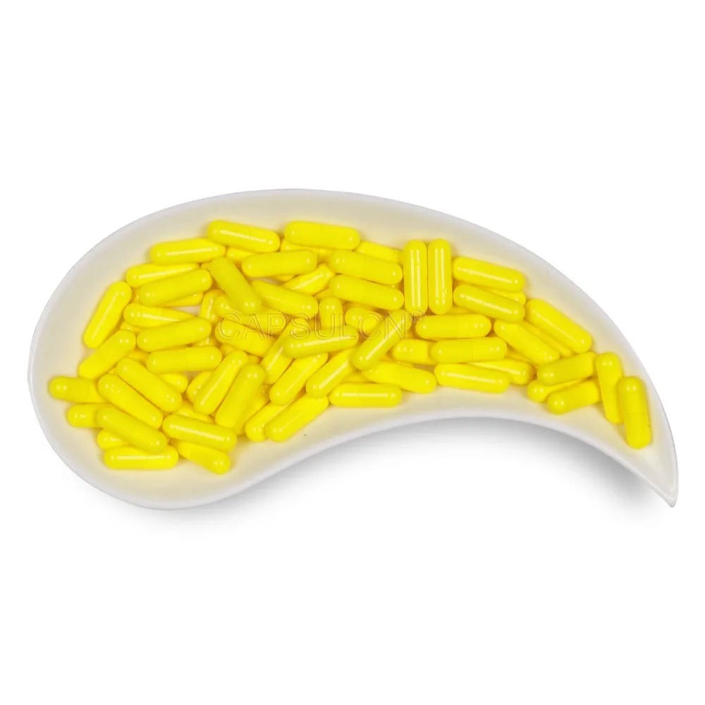 

Free Shipping!!! 5000 Pieces / Carton Size 2 Empty Joined Yellow Gelatin Colored Capsules For Capsule Filler Machines