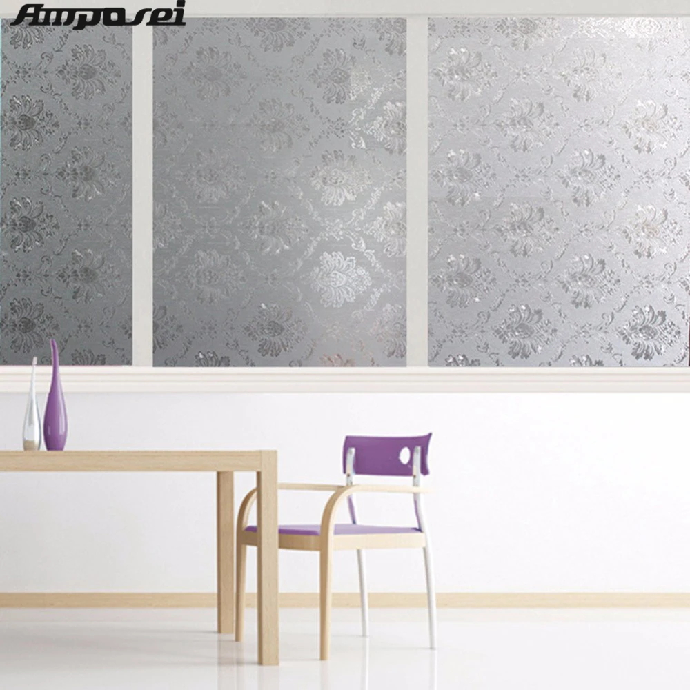 

High Quality Opaque Privacy Glass Window Film Decorative Static Cling Window Stickers Film Living Room Bathroom 45*200cm -FF
