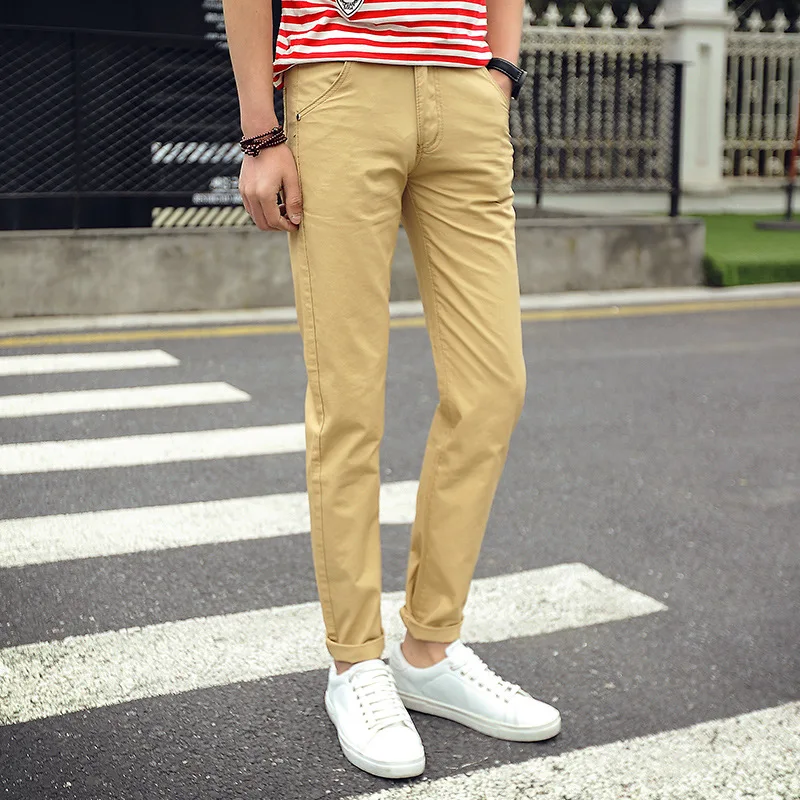  ICPANS Casual Pants Men Cotton Stretch 2018 New Summer Autumn Army Khaki Black Men Pants Slim Fit M