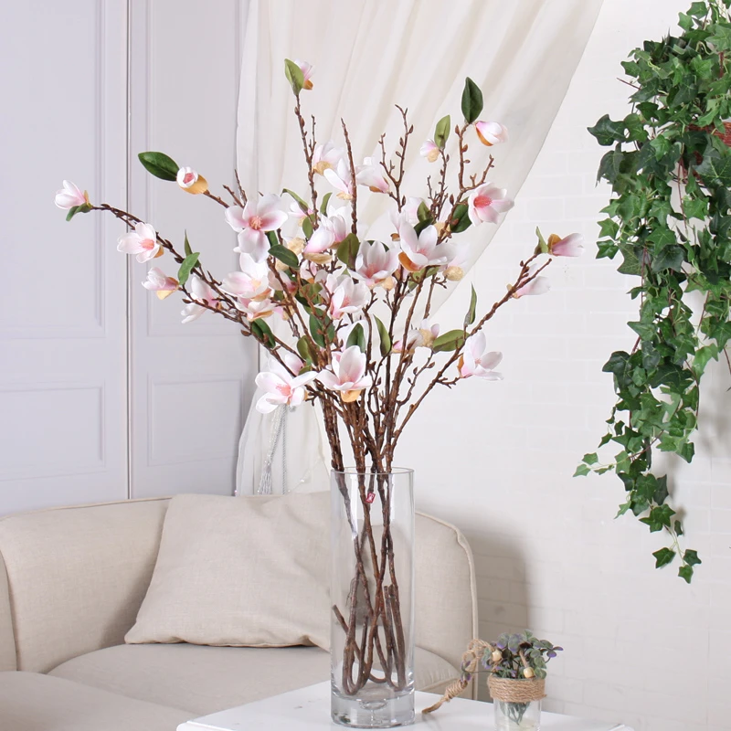90cm Magnolia Artificial Flowers Long Stem Fake Magnolia Silk Vase Flowers Arrangment Orchid For Home Hotel Garden Wedding Decor Artificial Dried Flowers Aliexpress