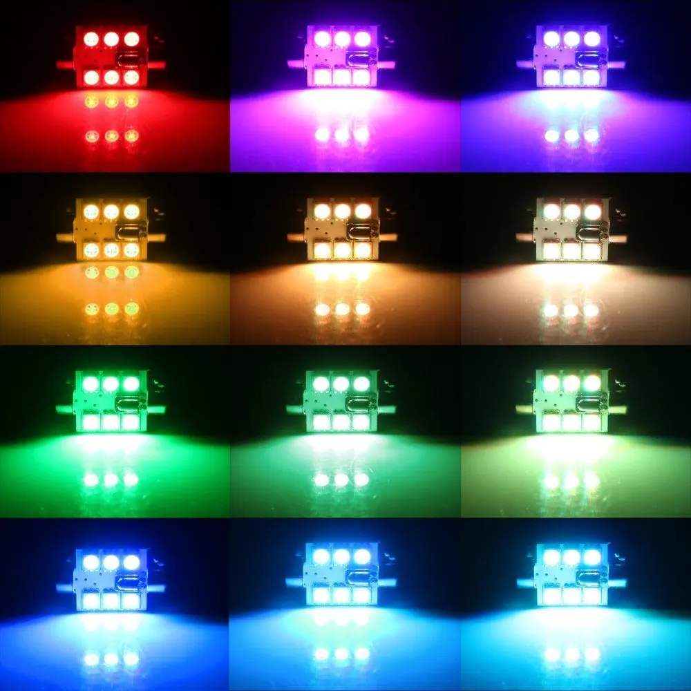Автомобильная лампа для чтения autodragons C5W Двойные наконечники RGB Купольные лампы 31