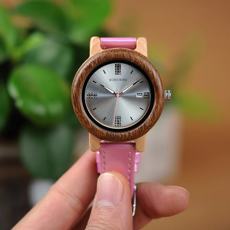 BOBO BIRD Women Watches Relogio Feminino Rhinestone Ladies Quartz Watch with Date Display a Great Gift for Girlfriend W-aP29