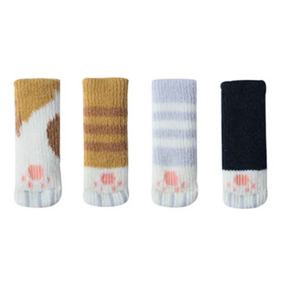 

2pcs Cat Pads Floor Paw Protector Socks Table Cat Chair Foot Cover Double Leg Furniture Wool Knitting Cover Chair