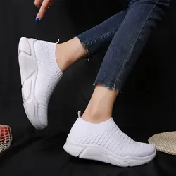 Rimocy для женщин спортивная обувь эластичные слипоны вязание женщина туфли без каблуков 2019 Новое поступление удобные мягкие подошв