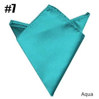 

Solid Pocket Square AQUA towel Wedding Satin Handkerchief