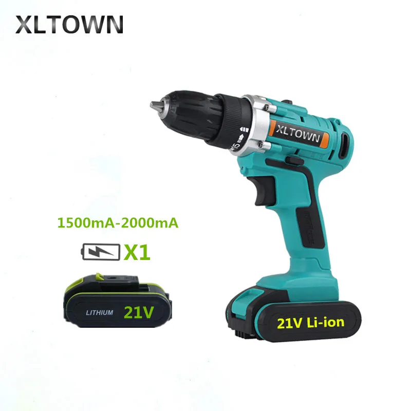 

XLTOWN 21V 2000 mAh electric screwdriver multi-function rechargeable lithium battery household cordless drill Power Tools
