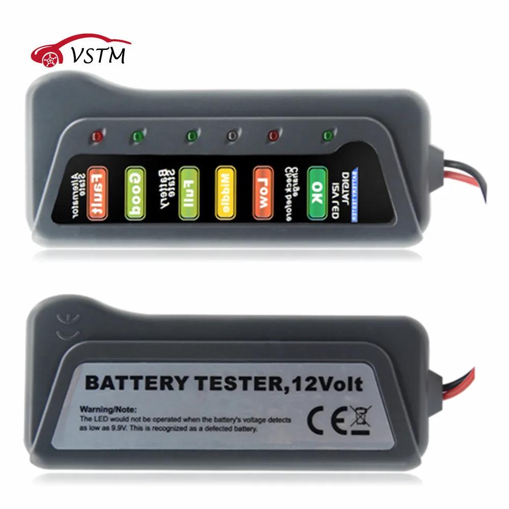 Тестер батареи Цифровой тестер емкости проверки для 12 В батарея Электрический тестер измерительный прибор с 6 светодиодный дисплей