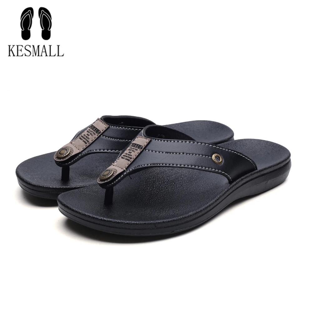 

KESMALL Summer Shoes Men's Slippers Size 39-44 Beach Sandal Fashion Men Sandals Casual Shoes Flip Flop Sapatos masculino WS52