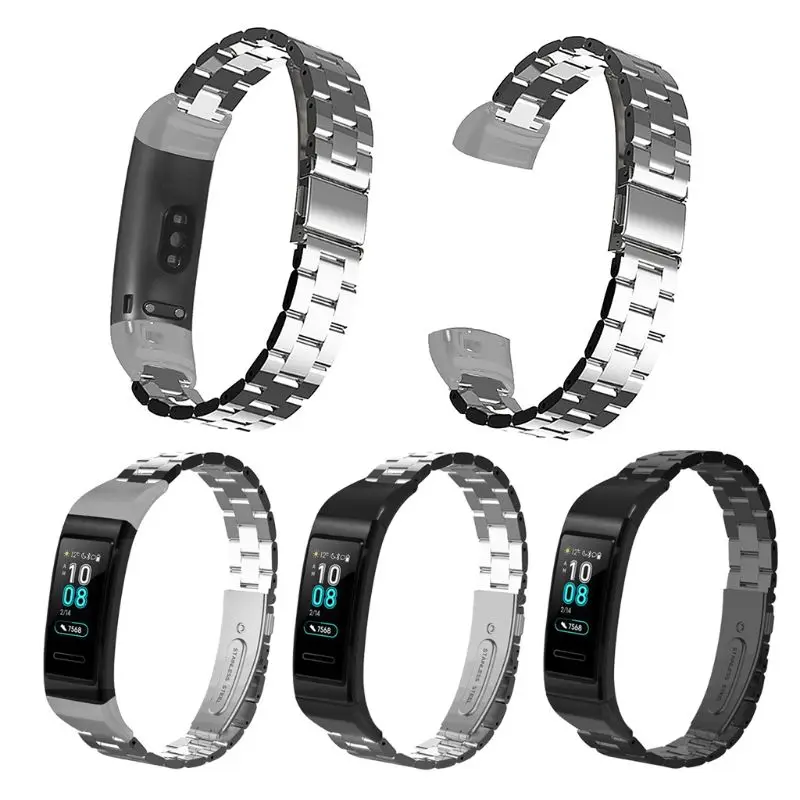 Quick Release Soild Stainless Steel Wrist Band Watch Strap Bracelet Replacement for Huawei Band 3/3 Pro Smart Watch Accessories