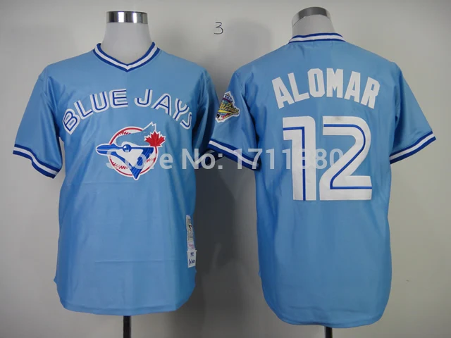 Toronto Blue Jays throwback jersey 12 Roberto Alomar jersey Retro