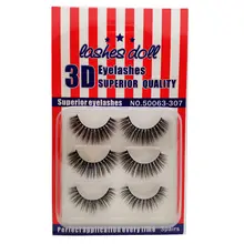 

Beautypapa Natural Fashion 3 Pairs Mink Natural Long Thick False Eyelashes Strip Lashes