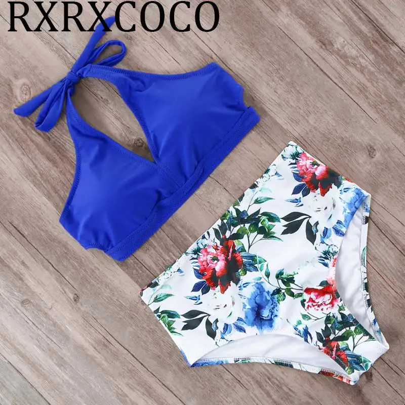 Kaufen Sexy push up bikini hohe taille badeanzug frauen halter top bademode 2019 separate badeanzug weibliche maillot de bain schwimmen anzug