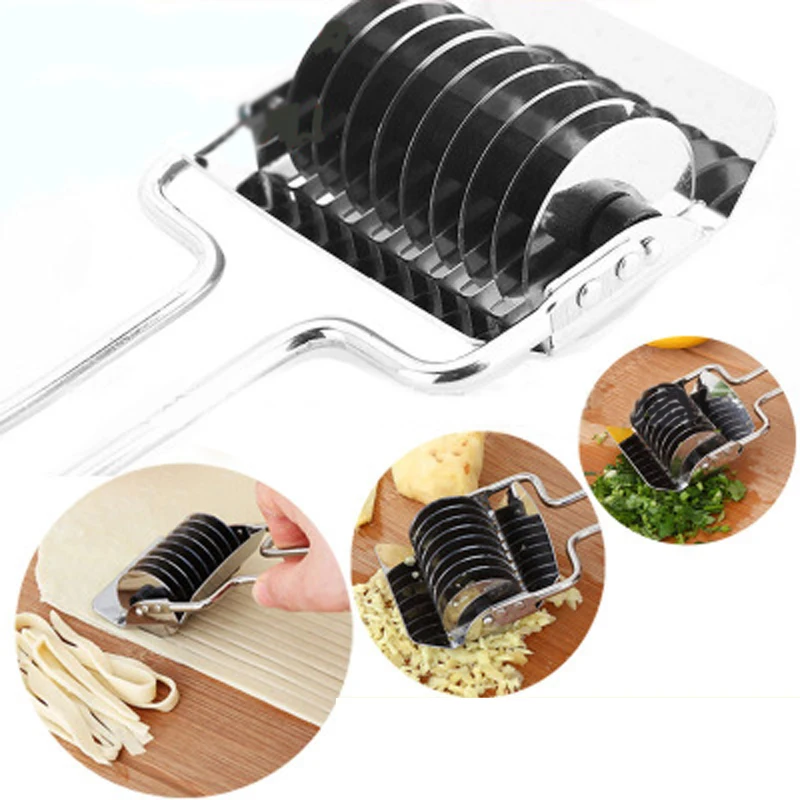 

Stainless Steel Manual Pasta Non-slip Handle Cutter Pressing Machine Noodle Cut Shallot Cutter Spaetzle Pastry Tool For Kitchen