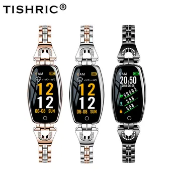 

TISHRIC H8 Women/Lady Fitness Smart Watch HD Color Weather Forecast Waterproof Heart Rate Blood Pressure Female Smart Bracelet