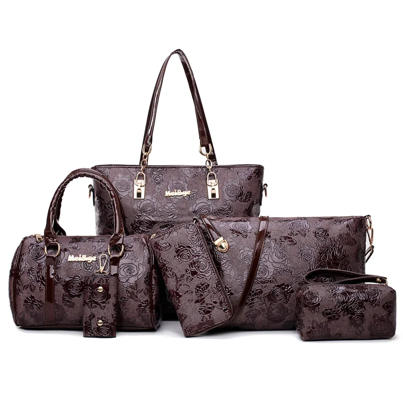 Женские сумки, модная сумка через плечо, женская сумка-мессенджер, высокое качество, комплект из 6 предметов, известный бренд MIWIND, Bolsa Feminina - Цвет: Purple