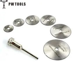 7 pcs/set HSS Circular Saw Blades Rotary Tools Cutting Discs Mandrel Cutoff Cutter Power Tools