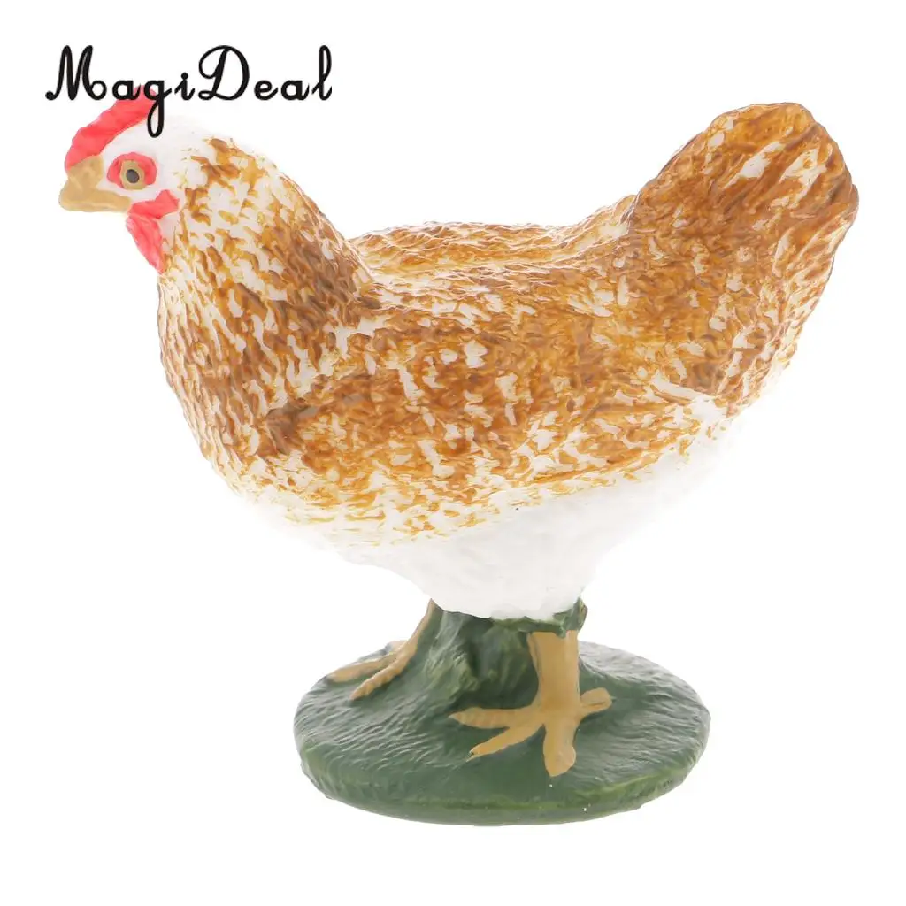 MagiDeal 1Pc Realistic Hen Chicken Farm Yard Animal Figurine Model Action Figure Kids Children Toy
