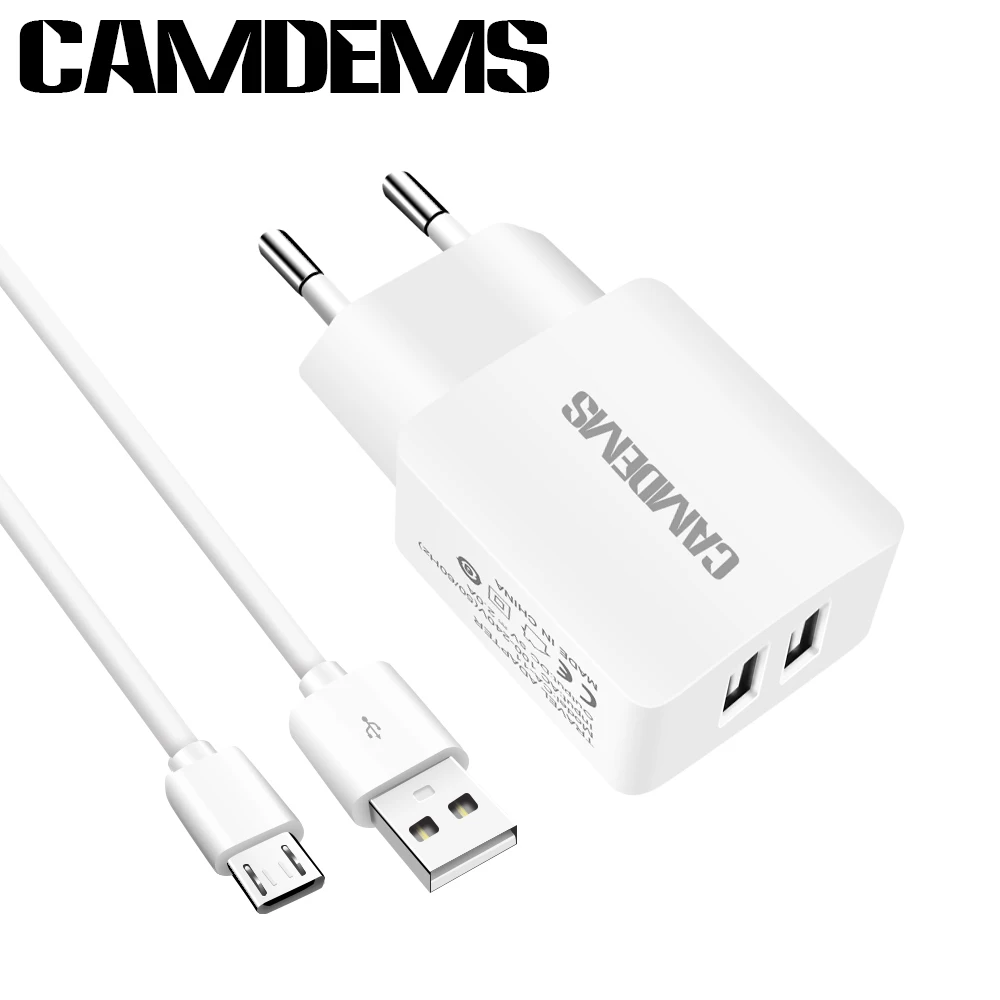 Зарядное устройство micro USB CAMDEMS для Samsung S6 S7 J7 A3 Xiaomi Lenovo LG G4+ настенные сетевые зарядные устройства EU высокого качества для путешествий